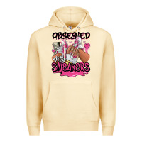 Pina Colada Obsessed with sneakers pink afro woman Premium Hoodie - RanaPortraitStore