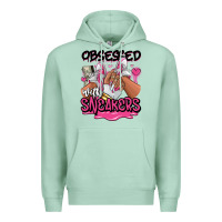 Seafoam Obsessed with sneakers pink afro woman Premium Hoodie - RanaPortraitStore
