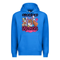True Royal Obsessed with sneakers pink afro woman Premium Hoodie - RanaPortraitStore