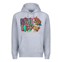 Heather Grey Nail Tech afro nail art Premium Hoodie - RanaPortraitStore