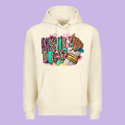 Nail Tech Afro Nail Art Premium Hoodie Designed By Ranaportraitstore