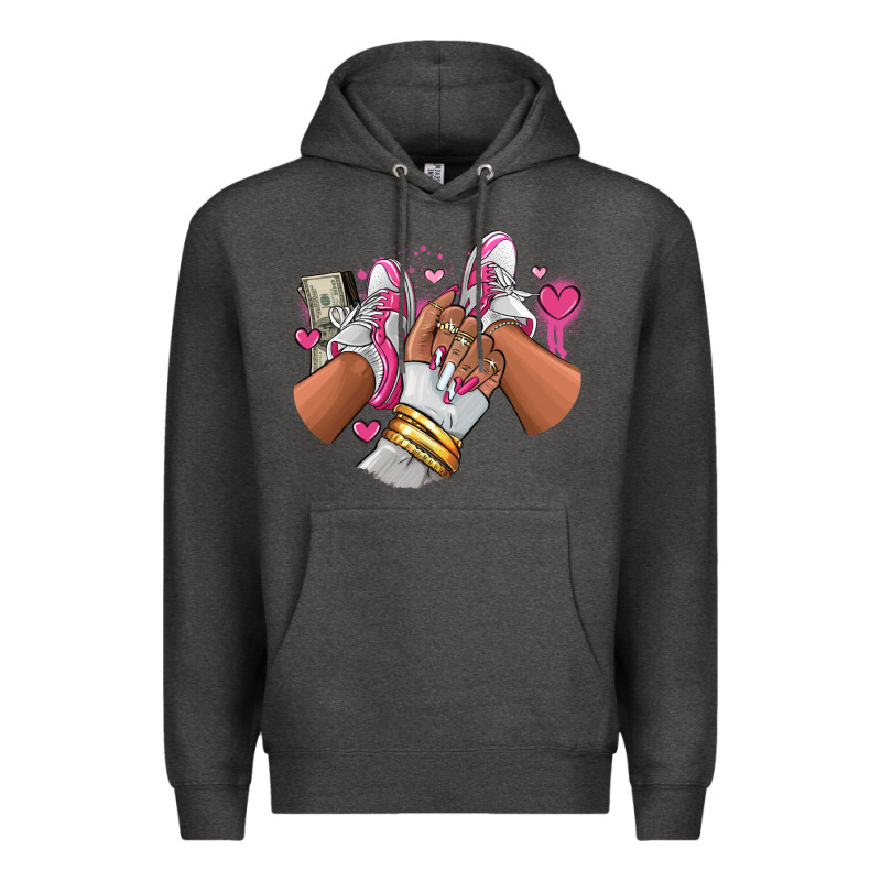 Pink And White Sneaker Girl Premium Hoodie by RanaPortraitStore | Teevron