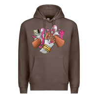 Coffee Pink and white sneaker girl Premium Hoodie - RanaPortraitStore