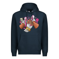 Navy Pink and white sneaker girl Premium Hoodie - RanaPortraitStore