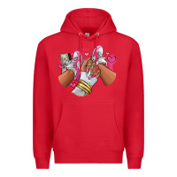 Red Pink and white sneaker girl Premium Hoodie - RanaPortraitStore