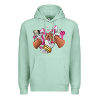 Seafoam Pink and white sneaker girl Premium Hoodie - RanaPortraitStore