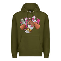 Army Green Pink and white sneaker girl Premium Hoodie - RanaPortraitStore