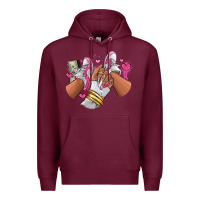 Burgundy Pink and white sneaker girl Premium Hoodie - RanaPortraitStore