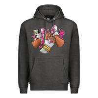 Charcoal Heather Pink and white sneaker girl Premium Hoodie - RanaPortraitStore