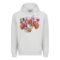 Dove Grey Pink and white sneaker girl Premium Hoodie - RanaPortraitStore