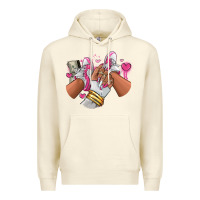 Sandshell Pink and white sneaker girl Premium Hoodie - RanaPortraitStore