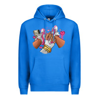 True Royal Pink and white sneaker girl Premium Hoodie - RanaPortraitStore
