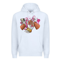 White Pink and white sneaker girl Premium Hoodie - RanaPortraitStore
