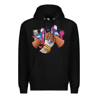 Black Pink and blue sneaker girl Premium Hoodie - RanaPortraitStore
