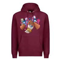 Burgundy Pink and blue sneaker girl Premium Hoodie - RanaPortraitStore