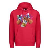 Cardinal Pink and blue sneaker girl Premium Hoodie - RanaPortraitStore