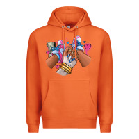 Carrot Pink and blue sneaker girl Premium Hoodie - RanaPortraitStore