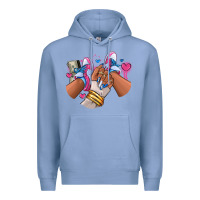 Pink And Blue Sneaker Girl Premium Hoodie | Teevron