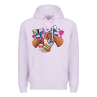 Lilac Pink and blue sneaker girl Premium Hoodie - RanaPortraitStore
