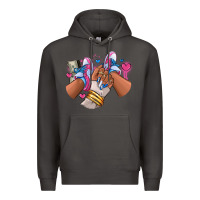 Smoke Pink and blue sneaker girl Premium Hoodie - RanaPortraitStore