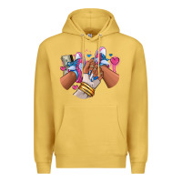 Antique Gold Pink and blue sneaker girl Premium Hoodie - RanaPortraitStore