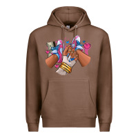 Chestnut Pink and blue sneaker girl Premium Hoodie - RanaPortraitStore