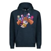 Navy Pink and blue sneaker girl Premium Hoodie - RanaPortraitStore