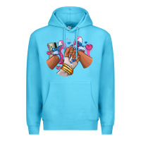 Ocean Blue Pink and blue sneaker girl Premium Hoodie - RanaPortraitStore