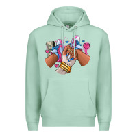 Seafoam Pink and blue sneaker girl Premium Hoodie - RanaPortraitStore