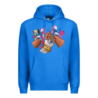 True Royal Pink and blue sneaker girl Premium Hoodie - RanaPortraitStore