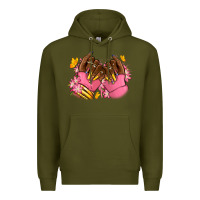 Army Green Pink afro nails Premium Hoodie - RanaPortraitStore