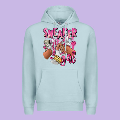 Pink And White Sneaker Girl Premium Hoodie Designed By Ranaportraitstore