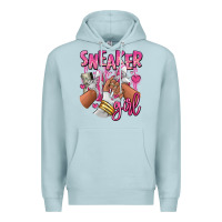 Blue Mist Pink and white sneaker girl Premium Hoodie - RanaPortraitStore