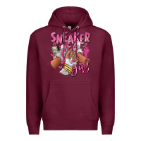 Burgundy Pink and white sneaker girl Premium Hoodie - RanaPortraitStore
