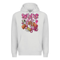 Dove Grey Pink and white sneaker girl Premium Hoodie - RanaPortraitStore