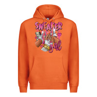 Carrot Pink and white sneaker girl Premium Hoodie - RanaPortraitStore