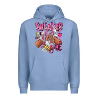 Colony Blue Pink and white sneaker girl Premium Hoodie - RanaPortraitStore