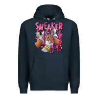 Navy Pink and white sneaker girl Premium Hoodie - RanaPortraitStore