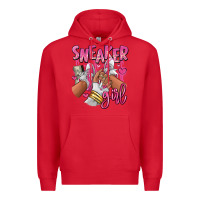 Red Pink and white sneaker girl Premium Hoodie - RanaPortraitStore