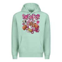 Seafoam Pink and white sneaker girl Premium Hoodie - RanaPortraitStore