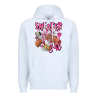 White Pink and white sneaker girl Premium Hoodie - RanaPortraitStore
