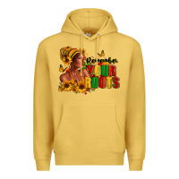 Antique Gold Remember your roots Afro American Premium Hoodie - RanaPortraitStore