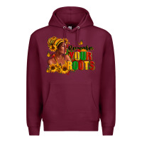 Burgundy Remember your roots Afro American Premium Hoodie - RanaPortraitStore