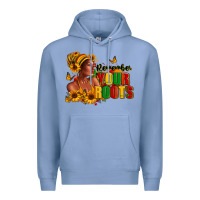 Colony Blue Remember your roots Afro American Premium Hoodie - RanaPortraitStore