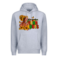 Heather Grey Remember your roots Afro American Premium Hoodie - RanaPortraitStore