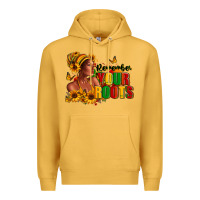 Mustard Remember your roots Afro American Premium Hoodie - RanaPortraitStore