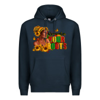 Navy Remember your roots Afro American Premium Hoodie - RanaPortraitStore