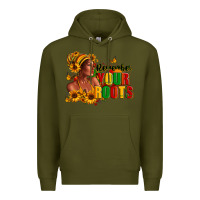 Army Green Remember your roots Afro American Premium Hoodie - RanaPortraitStore