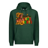 Sports Green Remember your roots Afro American Premium Hoodie - RanaPortraitStore