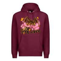 Burgundy Self love pink afro nails Premium Hoodie - RanaPortraitStore